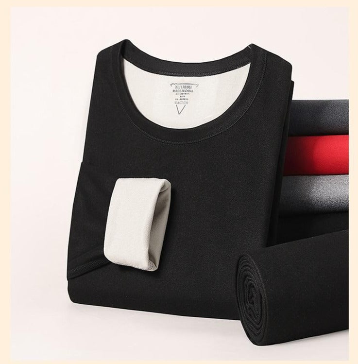 Men's Round Neck Fleece-lined Thermal Loungewear - ChoreGirl