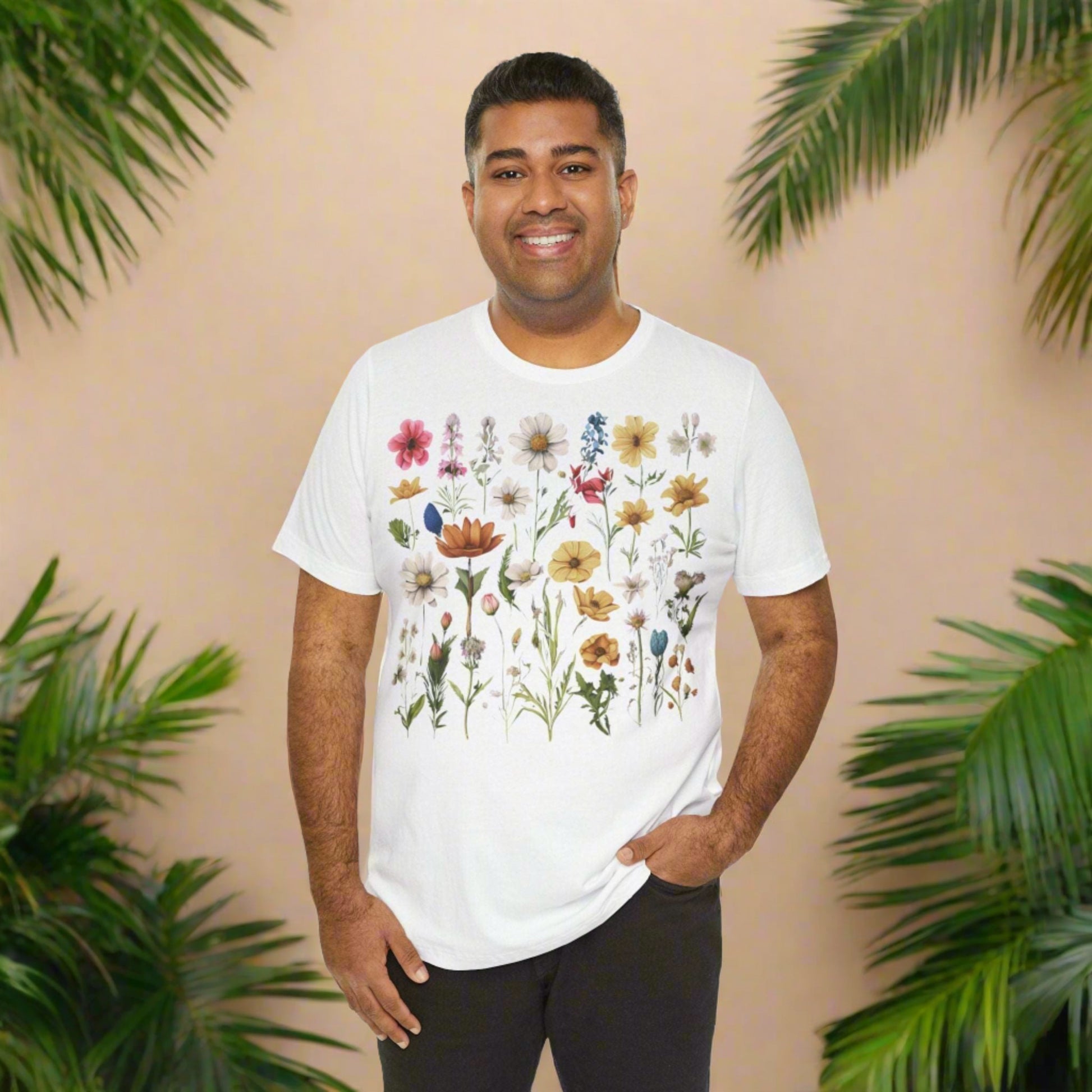 Custom Unisex Vintage Gardening Style Flower Jersey Short Sleeve Tee | PERSONALIZED - ChoreGirl