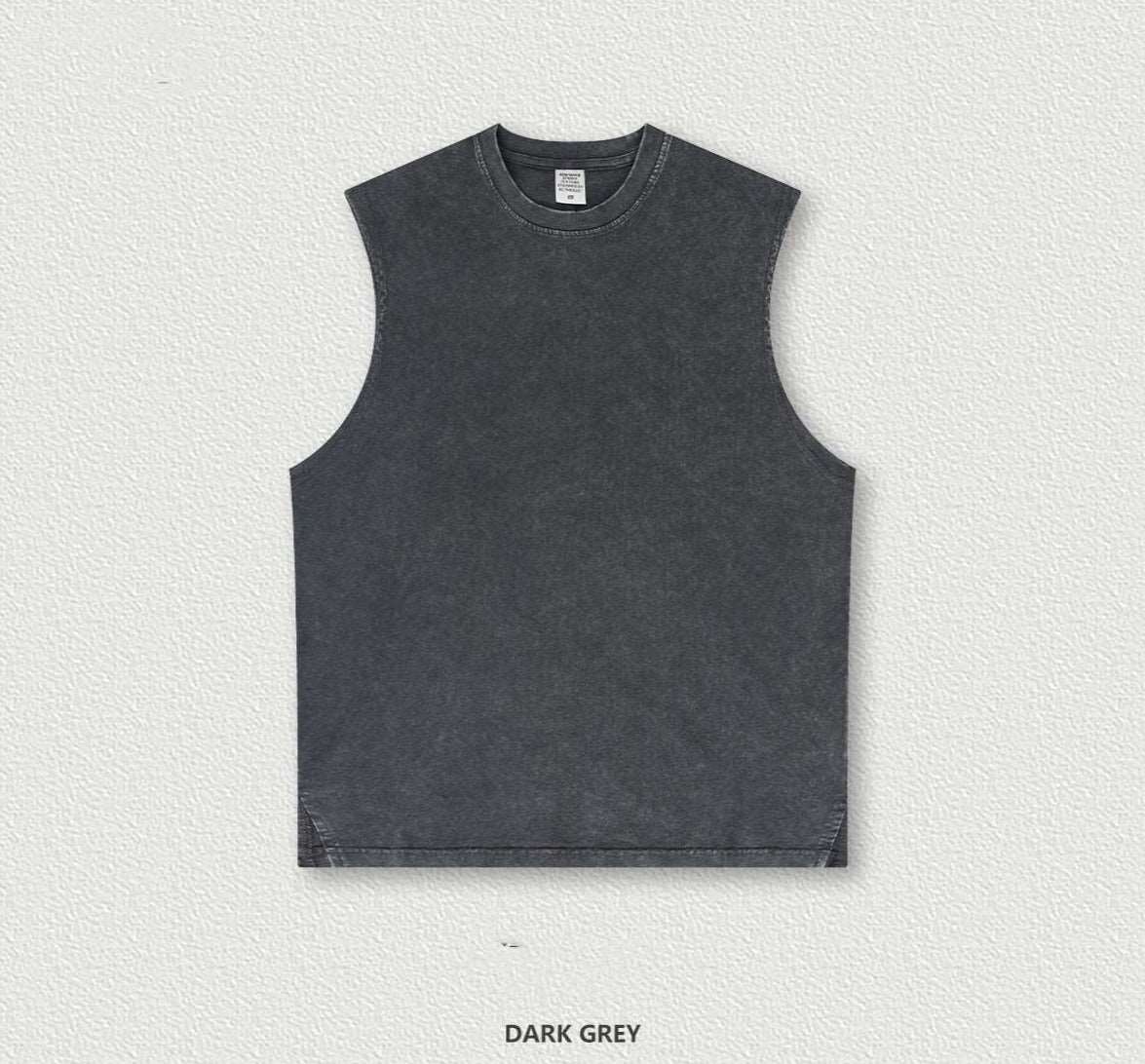 Men's Retro Washed Out Sleeveless Cotton Top - ChoreGirl