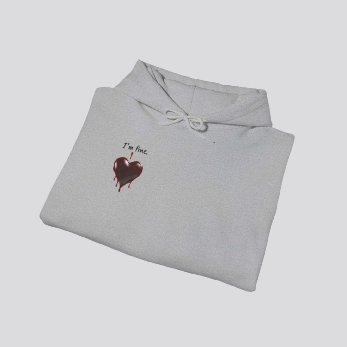 Custom Unisex Anti Valentine's Day I'm fine. Heavy Blend Hooded Sweatshirt | PERSONALIZED - ChoreGirl