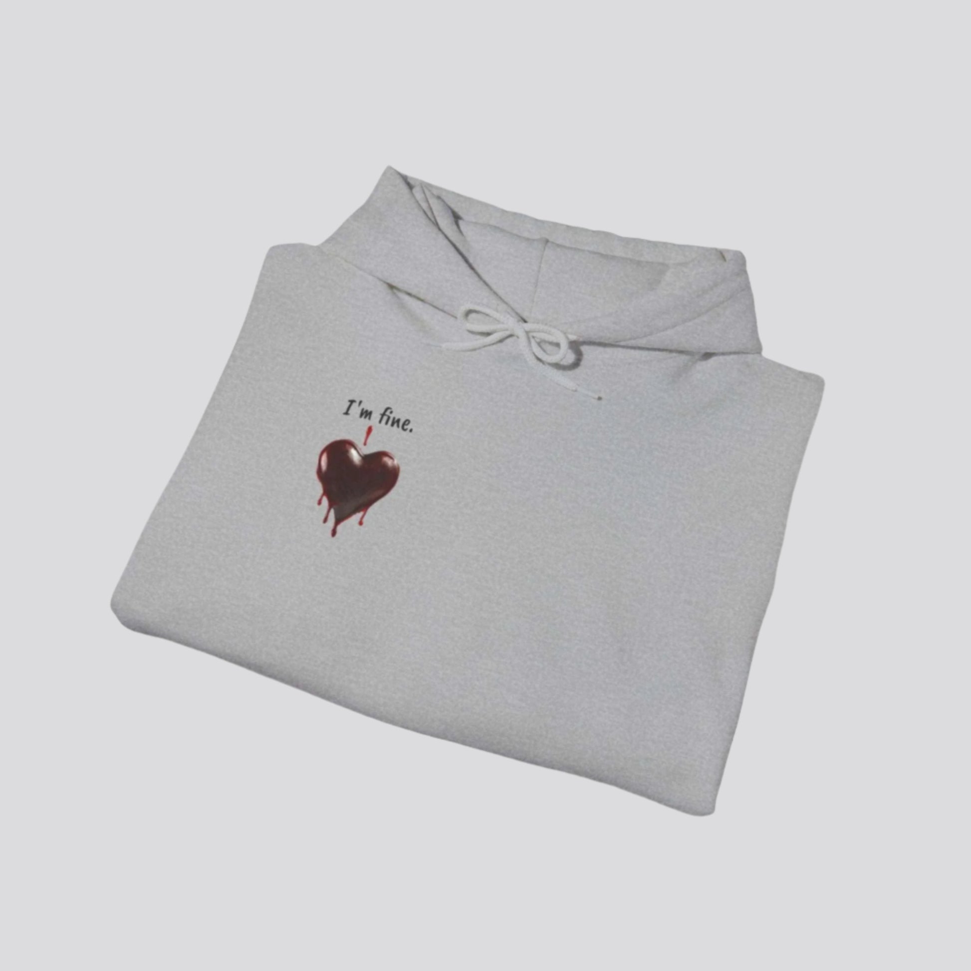 Custom Unisex Anti Valentine's Day I'm fine. Heavy Blend Hooded Sweatshirt | PERSONALIZED - ChoreGirl