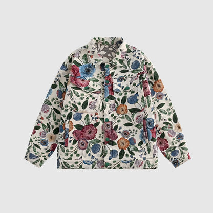 Men's Hip-hop Fashion Floral Jacquard Shirt - ChoreGirl