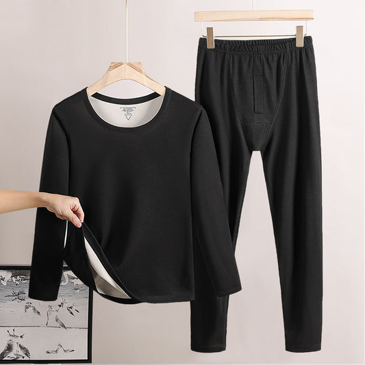 Men's Round Neck Fleece-lined Thermal Loungewear - ChoreGirl