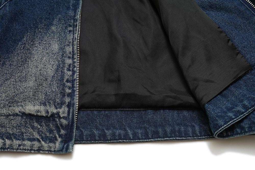Men's Hooded Zip-up Denim Jacket - ChoreGirl