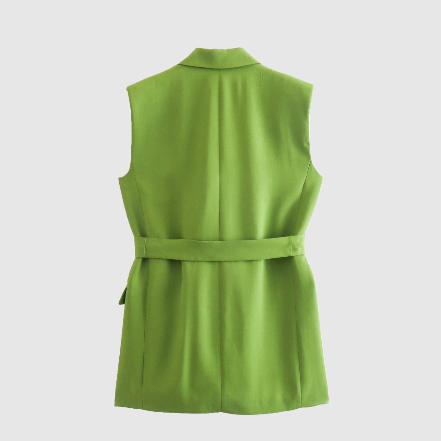 Women's Elegant Suit Vest with Belt and High-waisted Pants Outfit Set - ChoreGirl