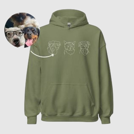 Unisex Custom Photo Embroidered Hoodie With Long Sleeves And Loose Fit | PERSONALIZED - ChoreGirl