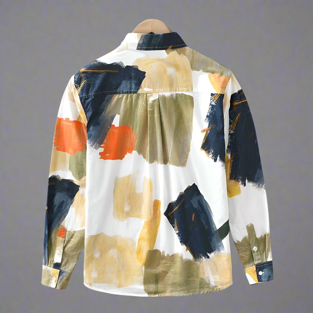 Men's Casual Long Sleeve Artistic Loose Shirt - ChoreGirl