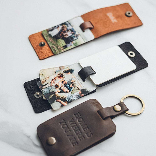 Custom Acrylic Photo Leather Keychain | PERSONALIZED - ChoreGirl