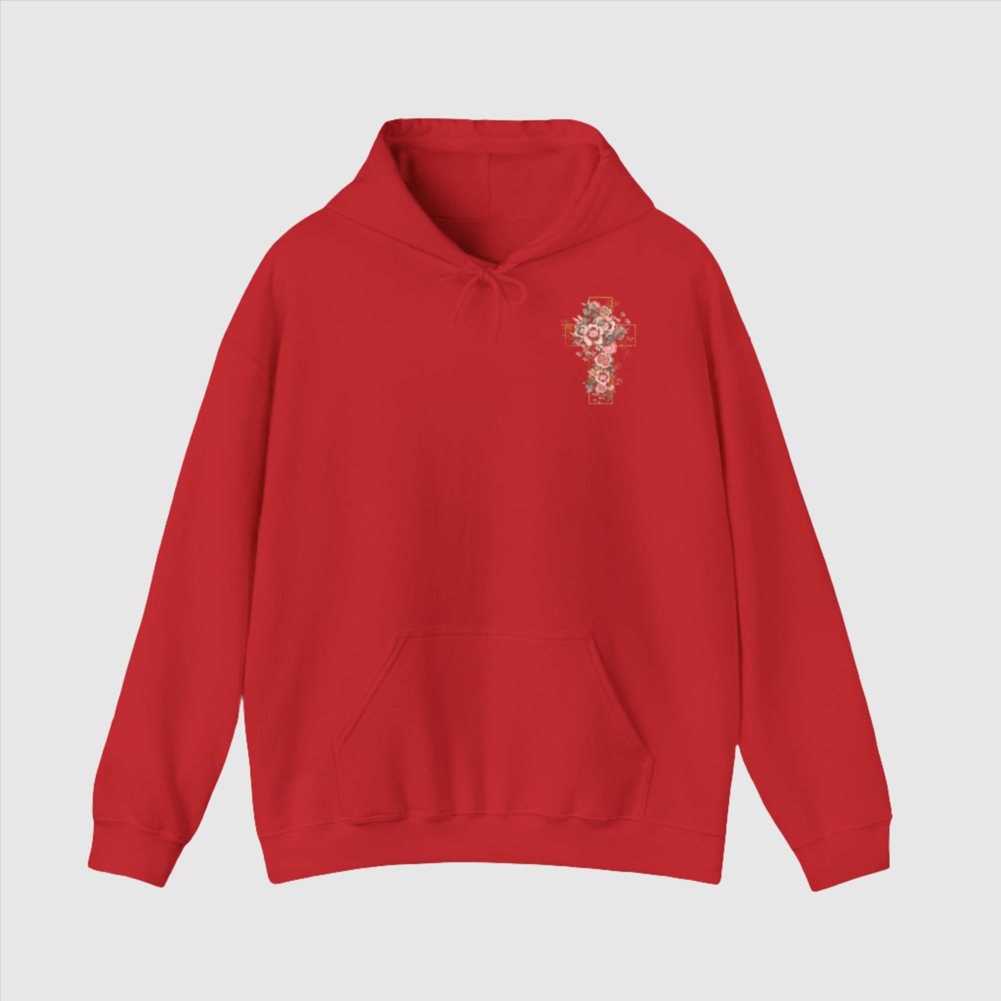 Custom Unisex Blooming Flower Cross Heavy Blend Hoodie | PERSONALIZED - ChoreGirl