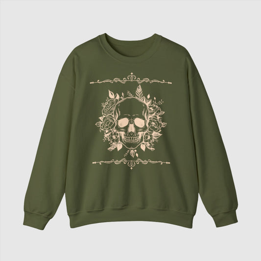 Custom Unisex Vintage Skull Heavy Blend Crewneck Sweatshirt | PERSONALIZED - ChoreGirl