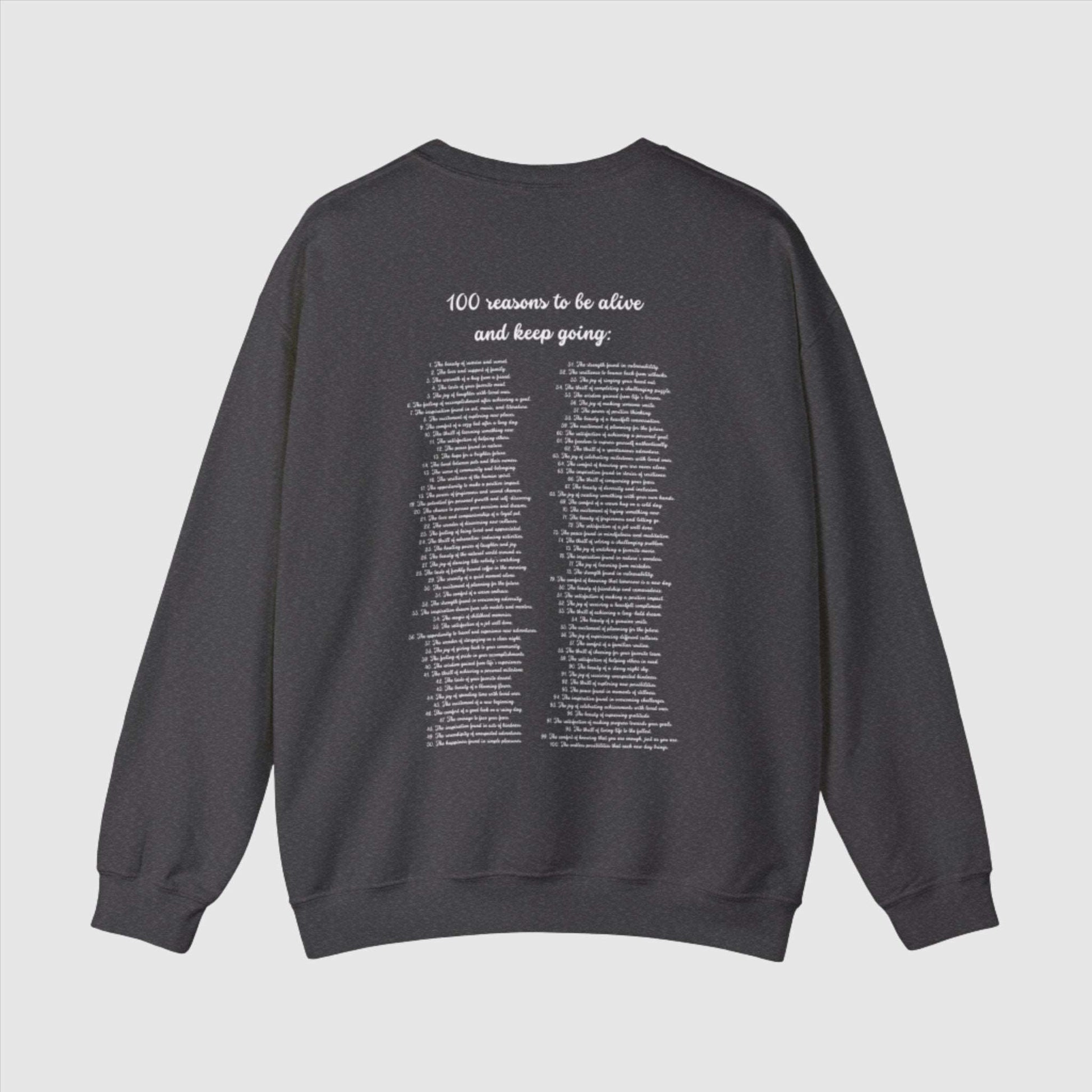 Custom 100 Reasons to Keep Going Unisex Heavy Blend Crewneck Sweatshirt | PERSONALIZED - ChoreGirl