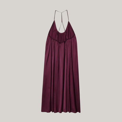 Women's Elegant Silk Satin Loose Sling Dress - ChoreGirl