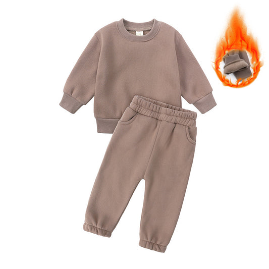 Kids Casual Sports Sweatshirt and Pants Two-piece Outfit Set - ChoreGirl