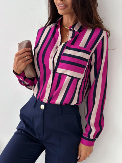 Women's Casual Collar Button-up Shirt - ChoreGirl