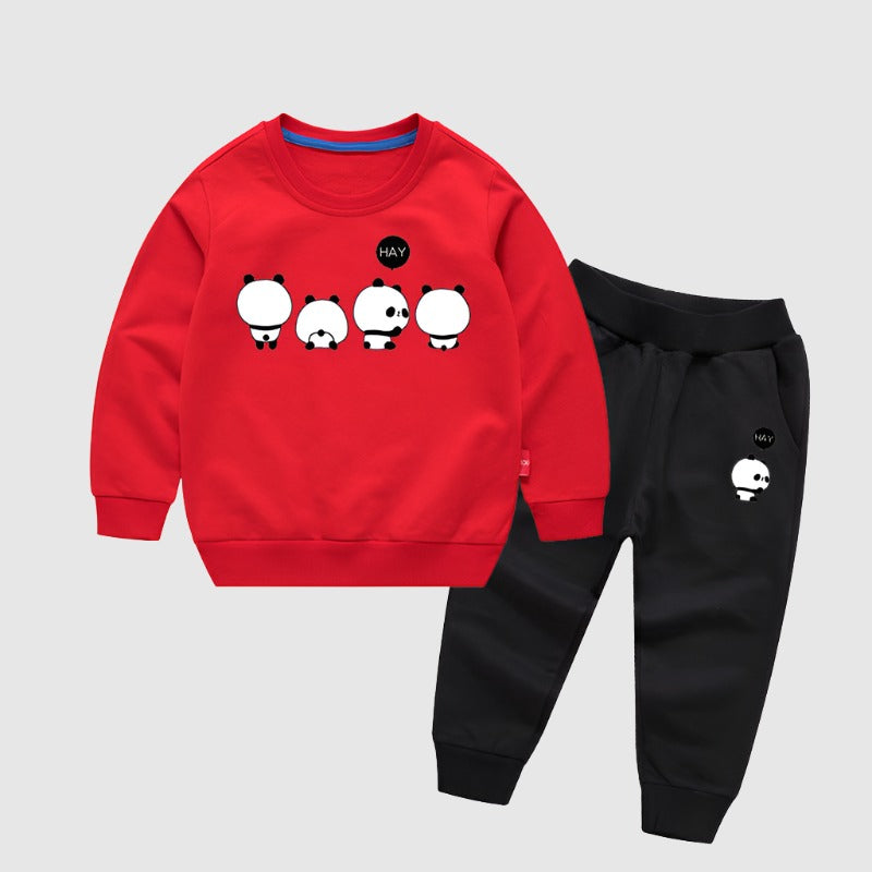 Kids Custom Design Long-sleeved Sweatshirt and Sweatpants Two piece Outfit Set | PERSONALIZED - ChoreGirl