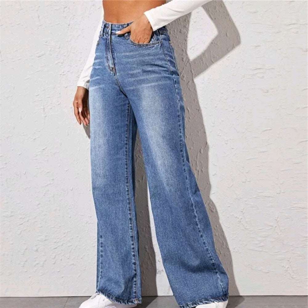 Women's Loose High Waist Wide Leg Jeans - ChoreGirl
