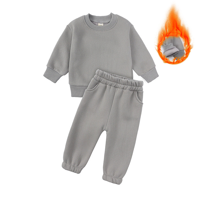 Kids Casual Sports Sweatshirt and Pants Two-piece Outfit Set - ChoreGirl