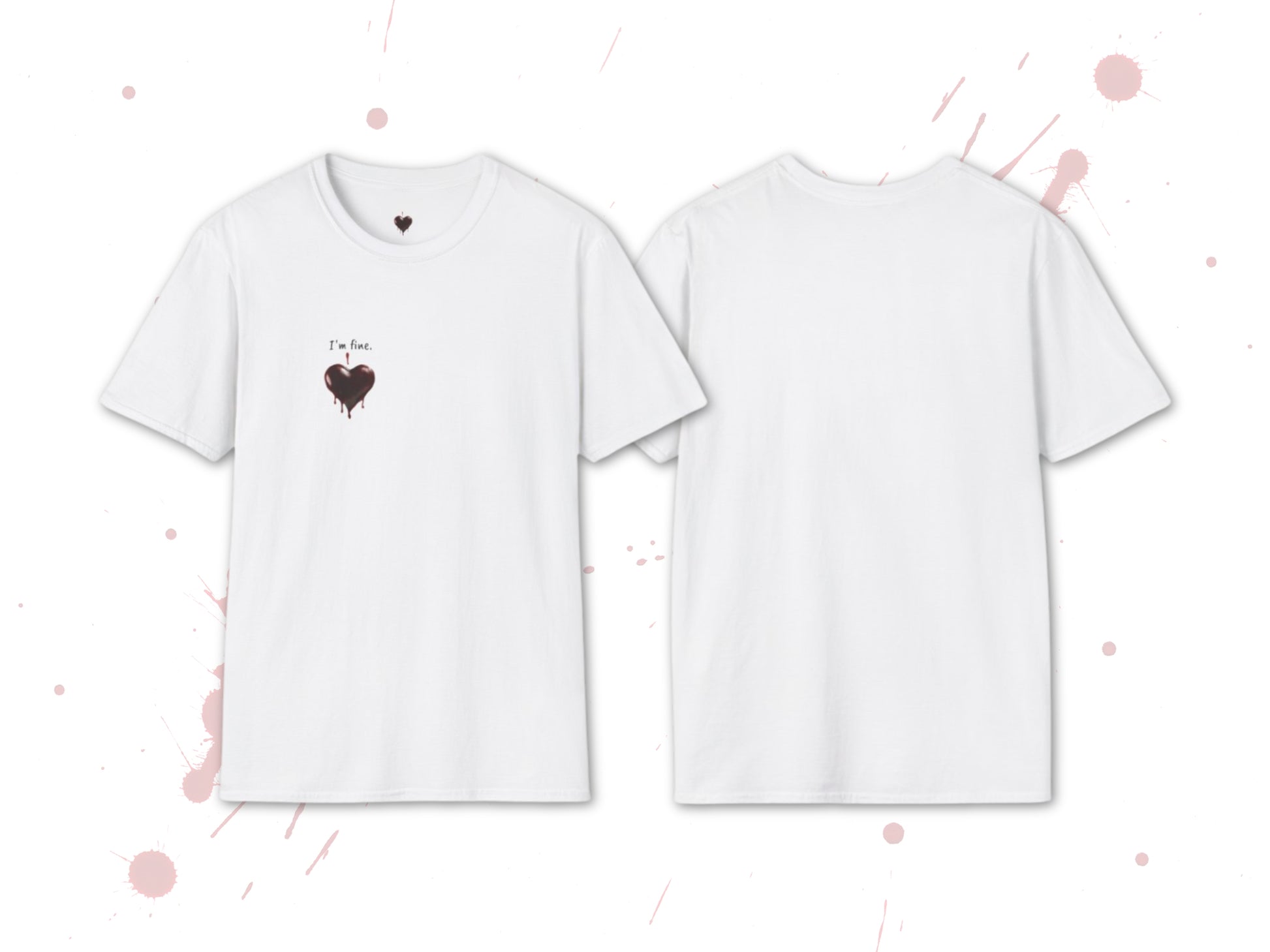 Custom Unisex Bloody Valentine Anti Valentine's Day I'm fine. Softstyle T-Shirt | PERSONALIZED - ChoreGirl