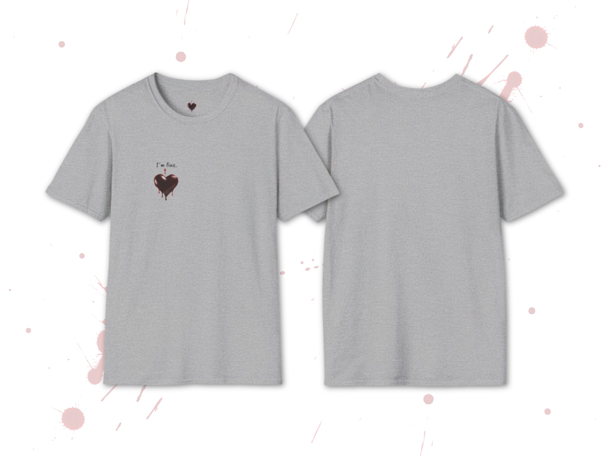 Custom Unisex Bloody Valentine Anti Valentine's Day I'm fine. Softstyle T-Shirt | PERSONALIZED - ChoreGirl