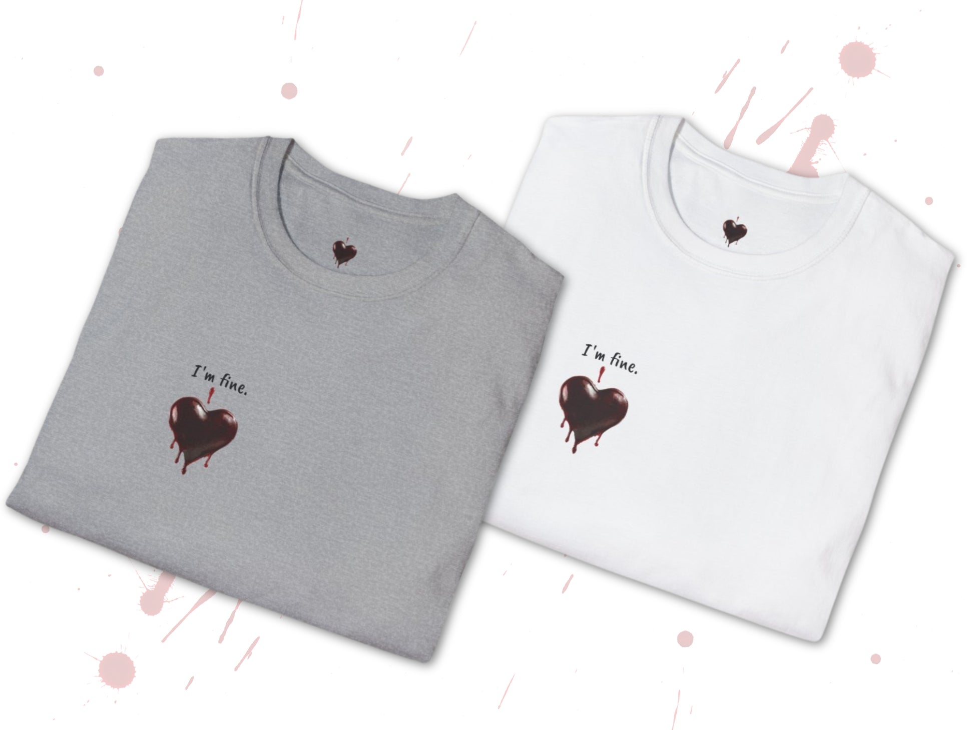 Custom Unisex Bloody Valentine Anti Valentine's Day I'm fine. Softstyle T-Shirt | PERSONALIZED - ChoreGirl