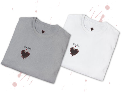 Custom Unisex Bloody Valentine Anti Valentine's Day I'm fine. Softstyle T-Shirt | PERSONALIZED - ChoreGirl