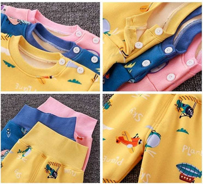 Baby Fleece-lined Thick High Waist Thermal Underwear Set - ChoreGirl