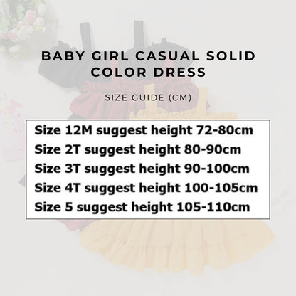 Baby Girl Casual Solid Color Dress - ChoreGirl