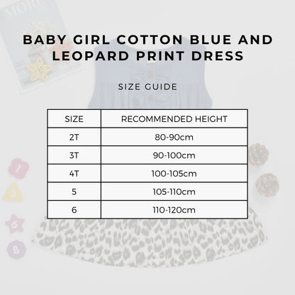 Baby Girl Cotton Blue and Leopard Print Dress - ChoreGirl
