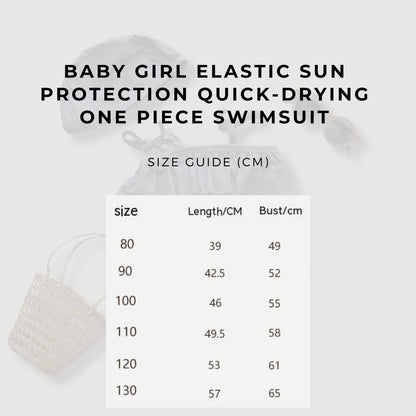 Baby Girl Elastic Sun Protection Quick-drying One Piece Swimsuit - ChoreGirl