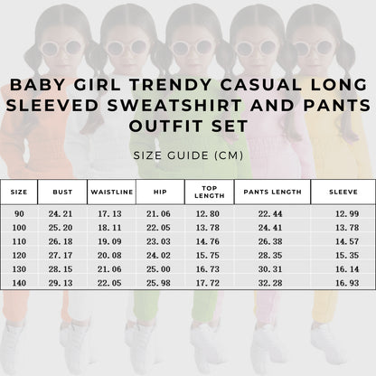 Baby Girl Trendy Casual Long Sleeved Sweatshirt and Pants Outfit Set - ChoreGirl