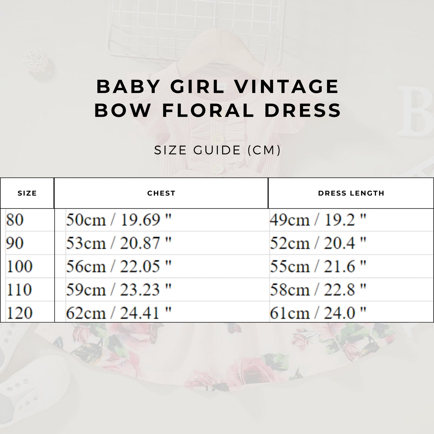 Baby Girl Vintage Bow Floral Dress - ChoreGirl