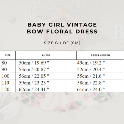 Baby Girl Vintage Bow Floral Dress - ChoreGirl