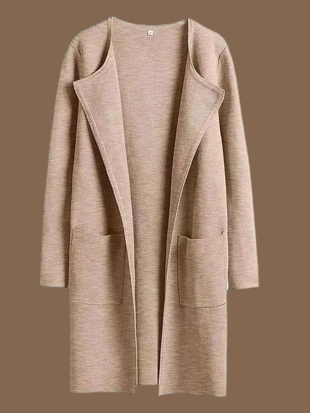 Beige cardigan on a white background