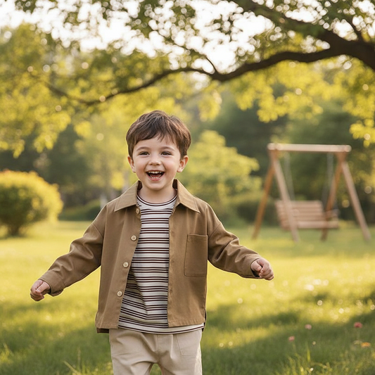 Boy's Long Sleeve Shirt, Top and Pants Three-piece Outfit Set