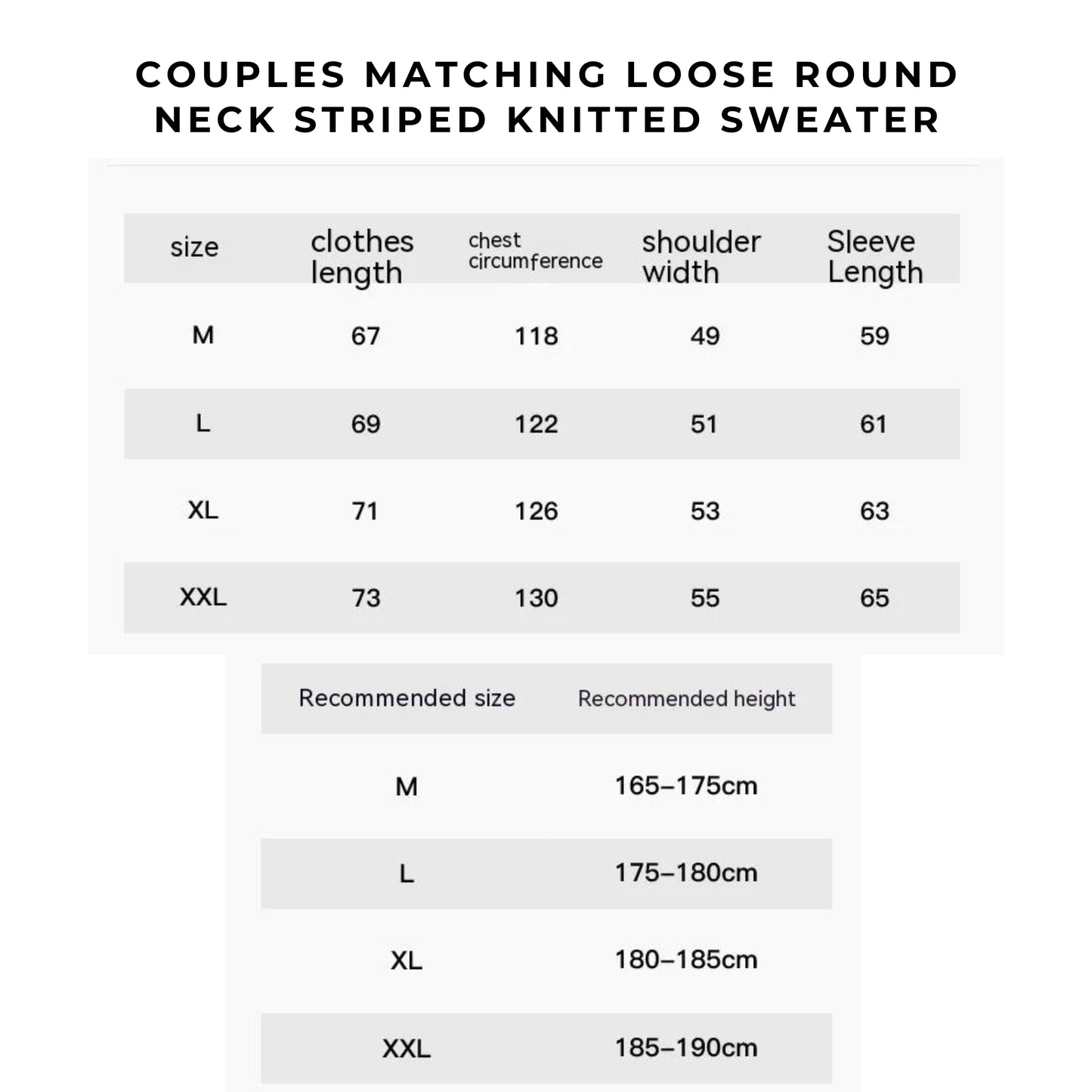 Couples Matching Loose Round Neck Striped Knitted Sweater - ChoreGirl