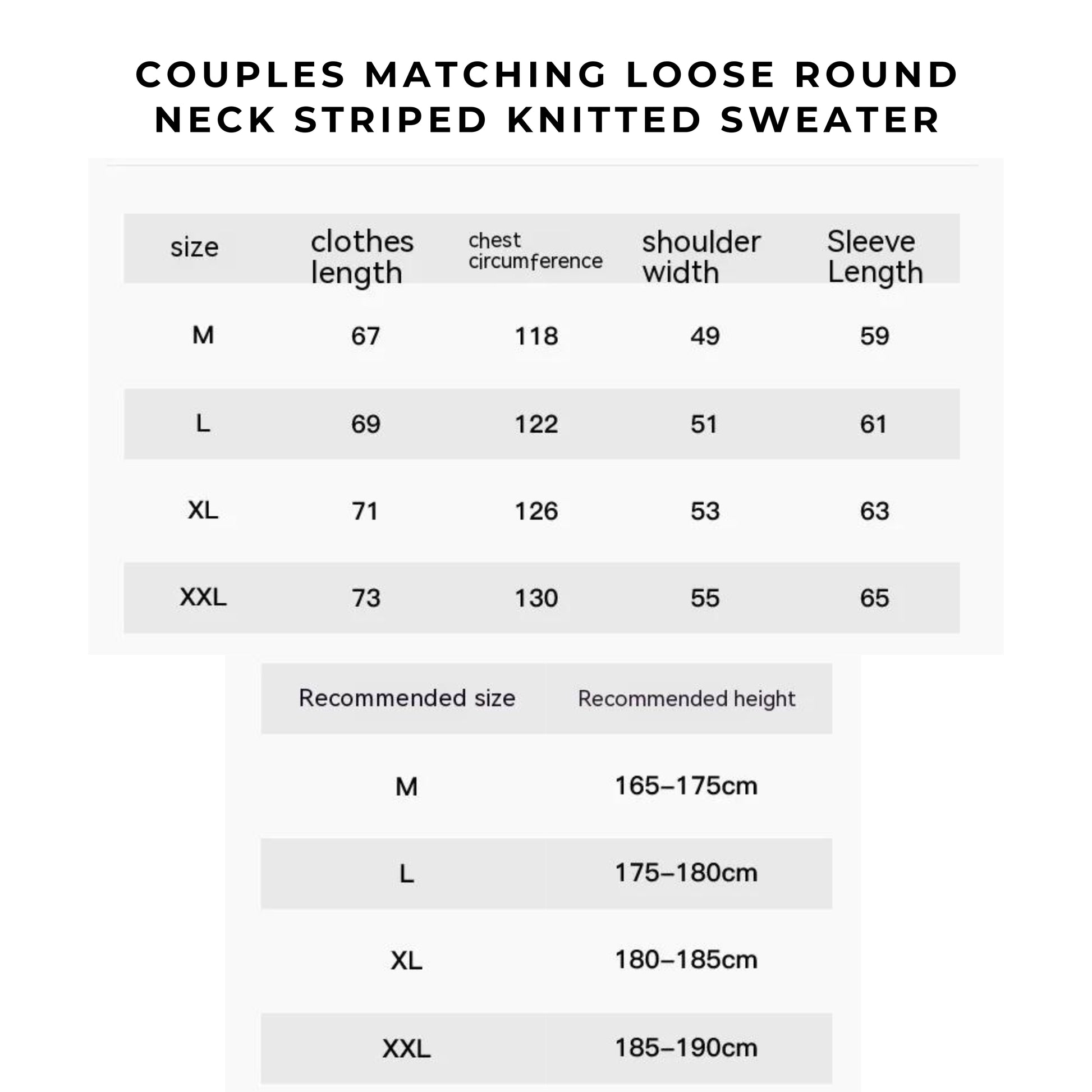 Couples Matching Loose Round Neck Striped Knitted Sweater - ChoreGirl