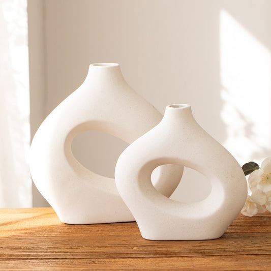 Decorative Circle Ceramic Vase - ChoreGirl