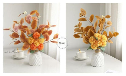 Essential Eucalyptus Leaves Chrysanthemum Multi-color Artificial Flower Bouquet - ChoreGirl