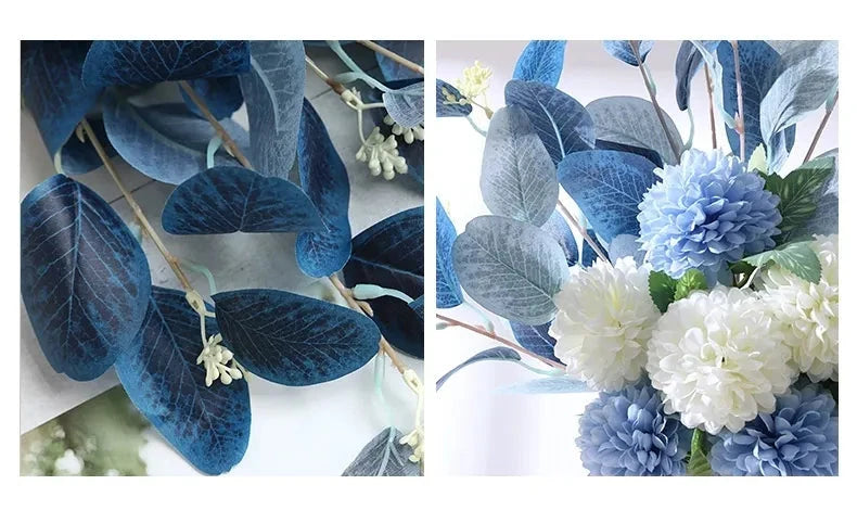 Essential Eucalyptus Leaves Chrysanthemum Multi-color Artificial Flower Bouquet - ChoreGirl