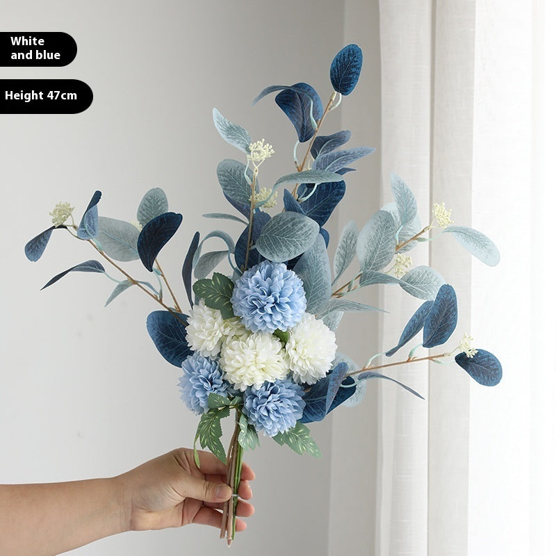 Essential Eucalyptus Leaves Chrysanthemum Multi-color Artificial Flower Bouquet - ChoreGirl