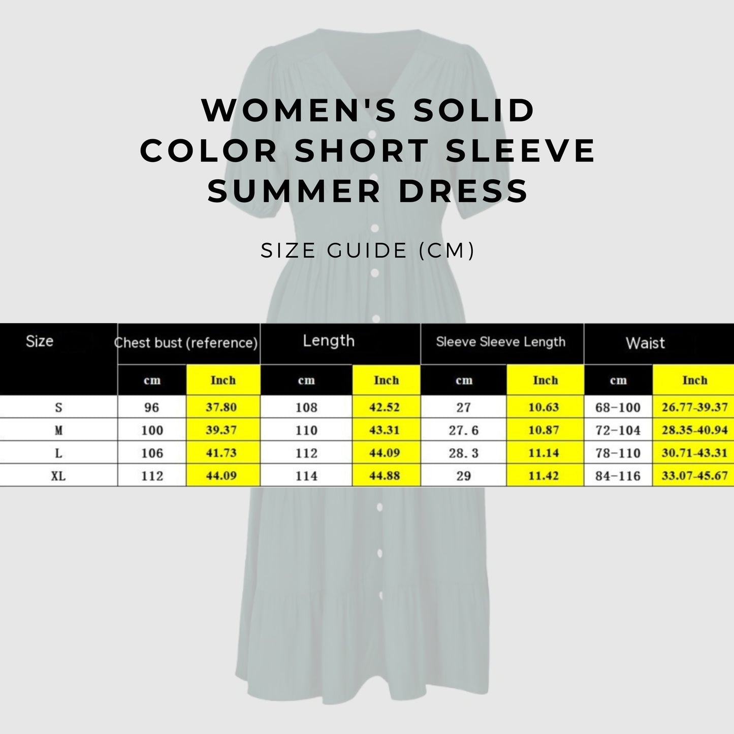Women's Solid Color Short Sleeve Summer Dress - ChoreGirl