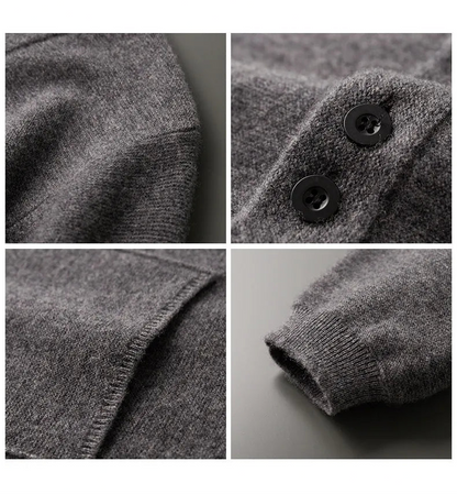 Gray fabric with button details on a neutral background