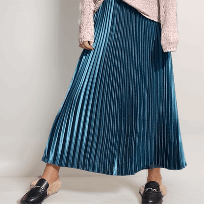 Women's Retro Fashion High Waist Pleated Long Skirt