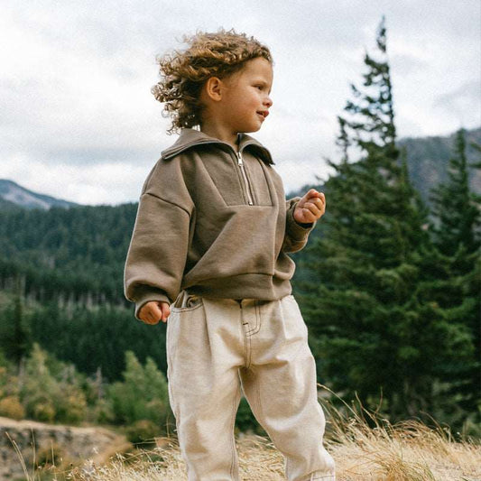 Kids Nordic Style Cotton Sweatshirt with a Zipper - ChoreGirl
