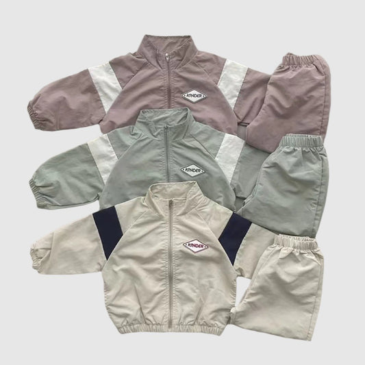 Kids Zipper Jacket and Pants Sports Outfit Set - ChoreGirl