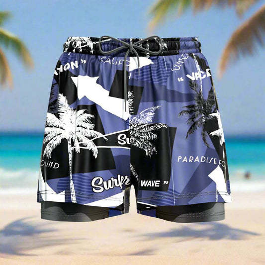 Men's 2-in-1 Breathable Loose Quick Drying Swimming Shorts - ChoreGirl