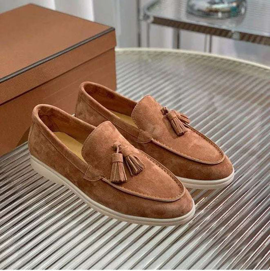 Men's Casual And Lightweight Suede Tassel Slip-On Loafers - ChoreGirl