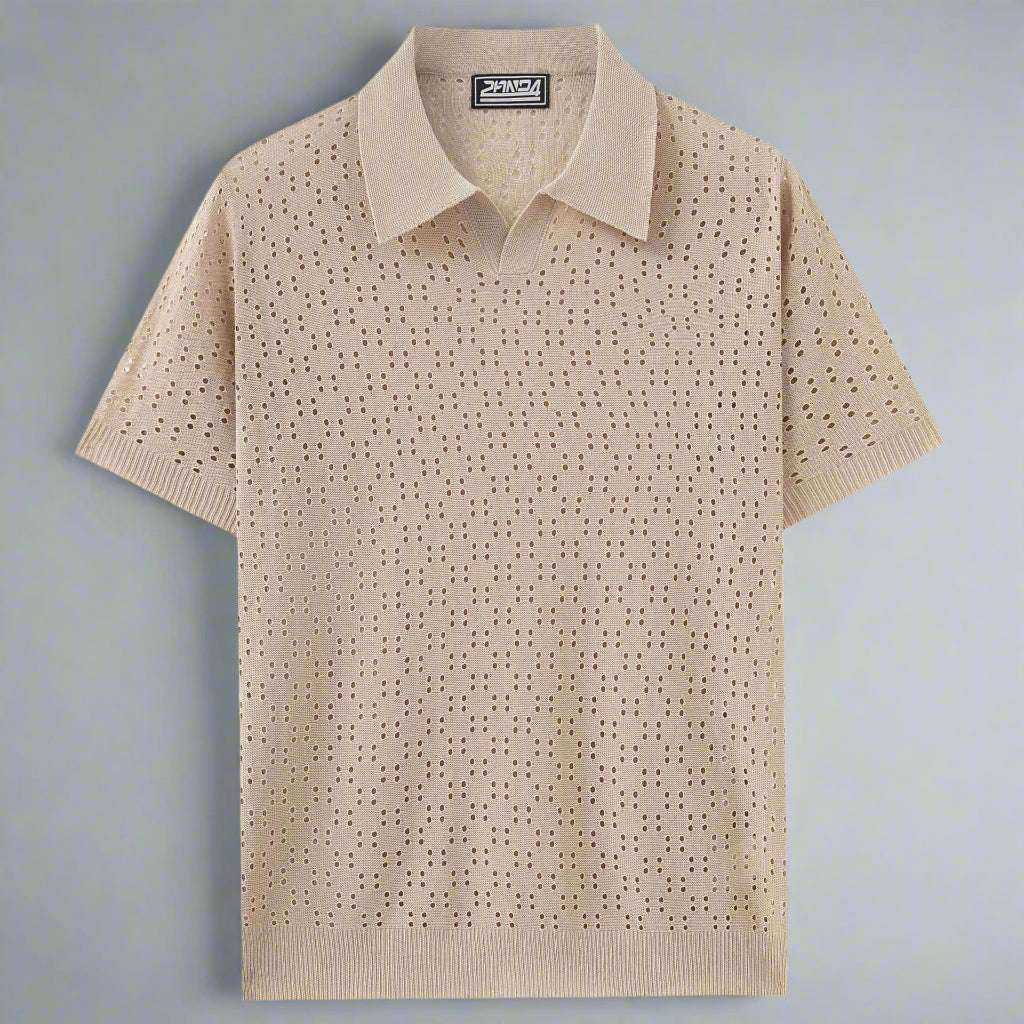 Men's Casual Dovetail Collar Tencel Polo Shirt - ChoreGirl