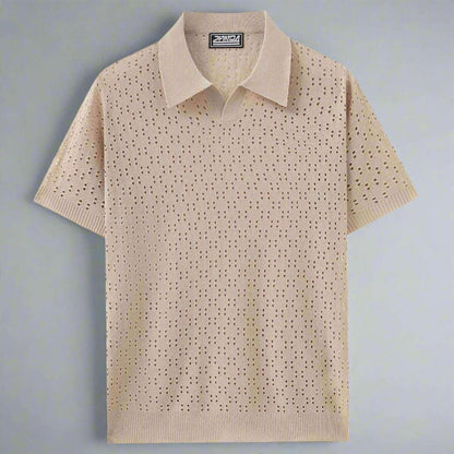Men's Casual Dovetail Collar Tencel Polo Shirt - ChoreGirl