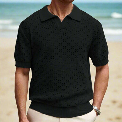Men's Casual Dovetail Collar Tencel Polo Shirt - ChoreGirl